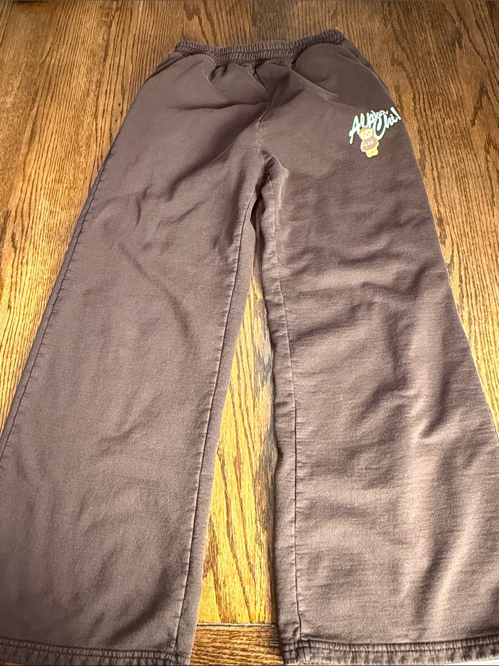 Alpha Chi Omega Collegiate wide leg Sweatpants Brown Medium Hang Loose Hut